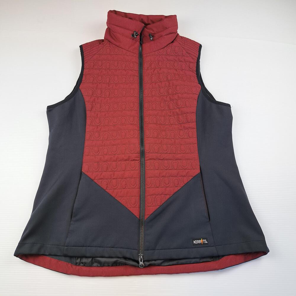 Kerrits Vest Womens XL Red Quilted Softshell Full Zip Insulated Equestrian Horse